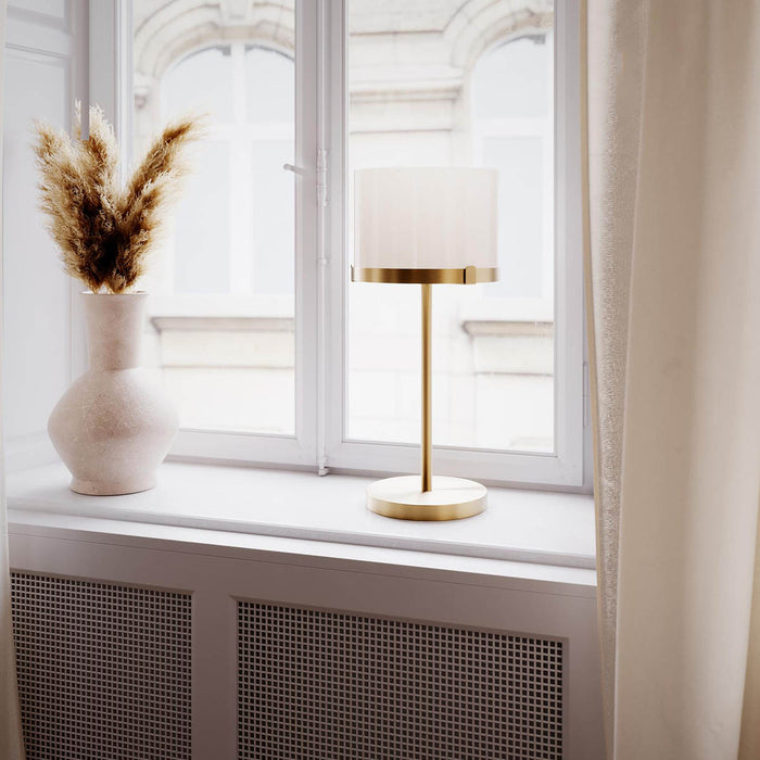 Pöytävalaisin Marcel messinki/valkoinen