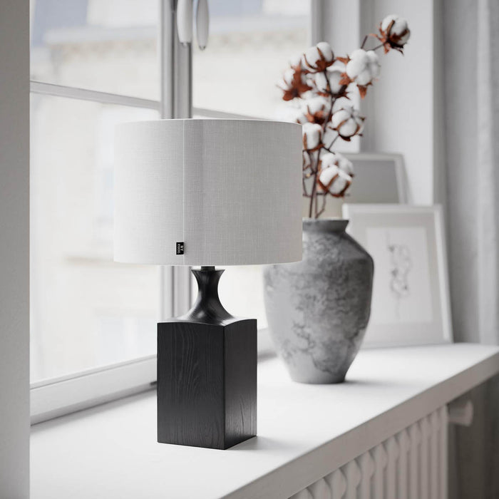 Pöytävalaisin Woody matala musta/valkoinen