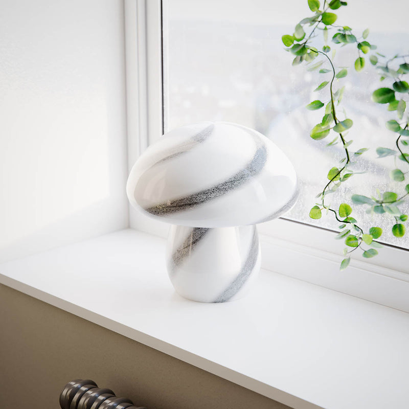 Pöytävalaisin Mira Mushroom valkomusta