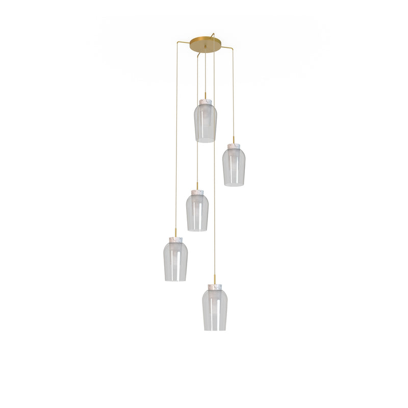 Riippuvalaisin Nora 5-os kulta/valkoinen sisustuksessa