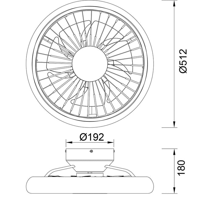 Tuuletinvalaisin Turbo musta