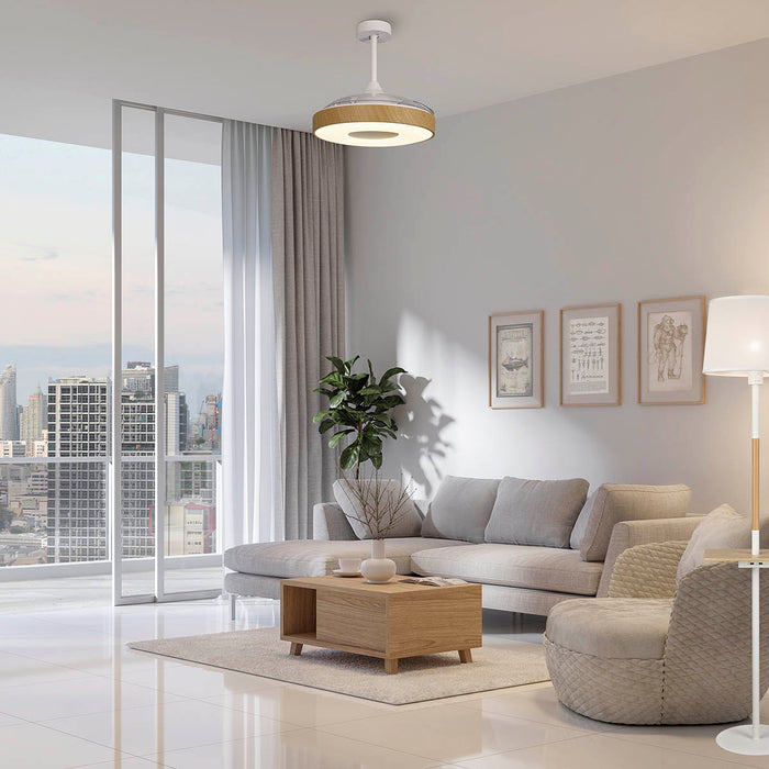 Tuuletinvalaisin Coin mini puu/valkoinen