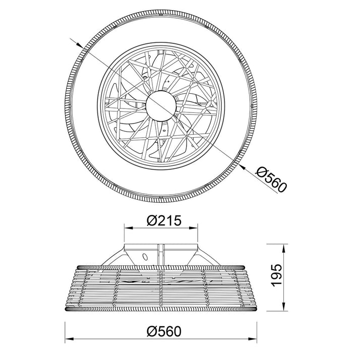 Tuuletinvalaisin Indonesia mini rottinki