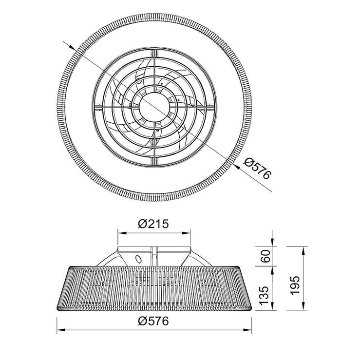 Tuuletinvalaisin Polinesia mini tummanruskea/valkoinen