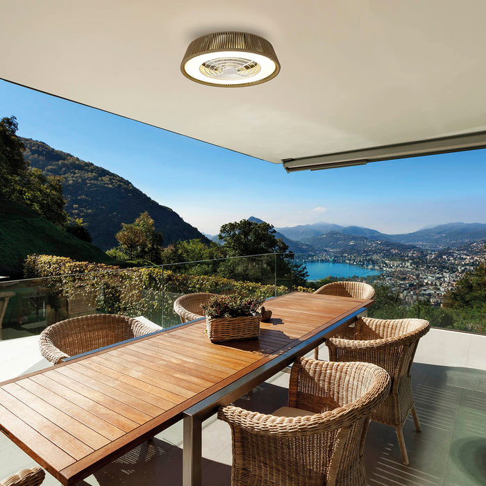 Tuuletinvalaisin Polinesia mini tummanruskea/valkoinen