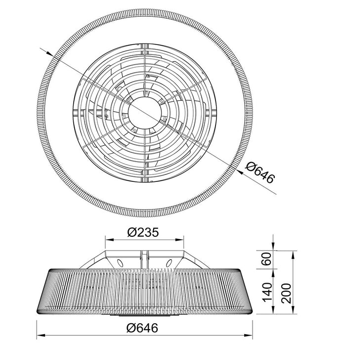 Tuuletinvalaisin Polinesia vaaleanruskea/valkoinen