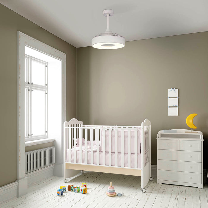 Tuuletinvalaisin Coin mini valkoinen